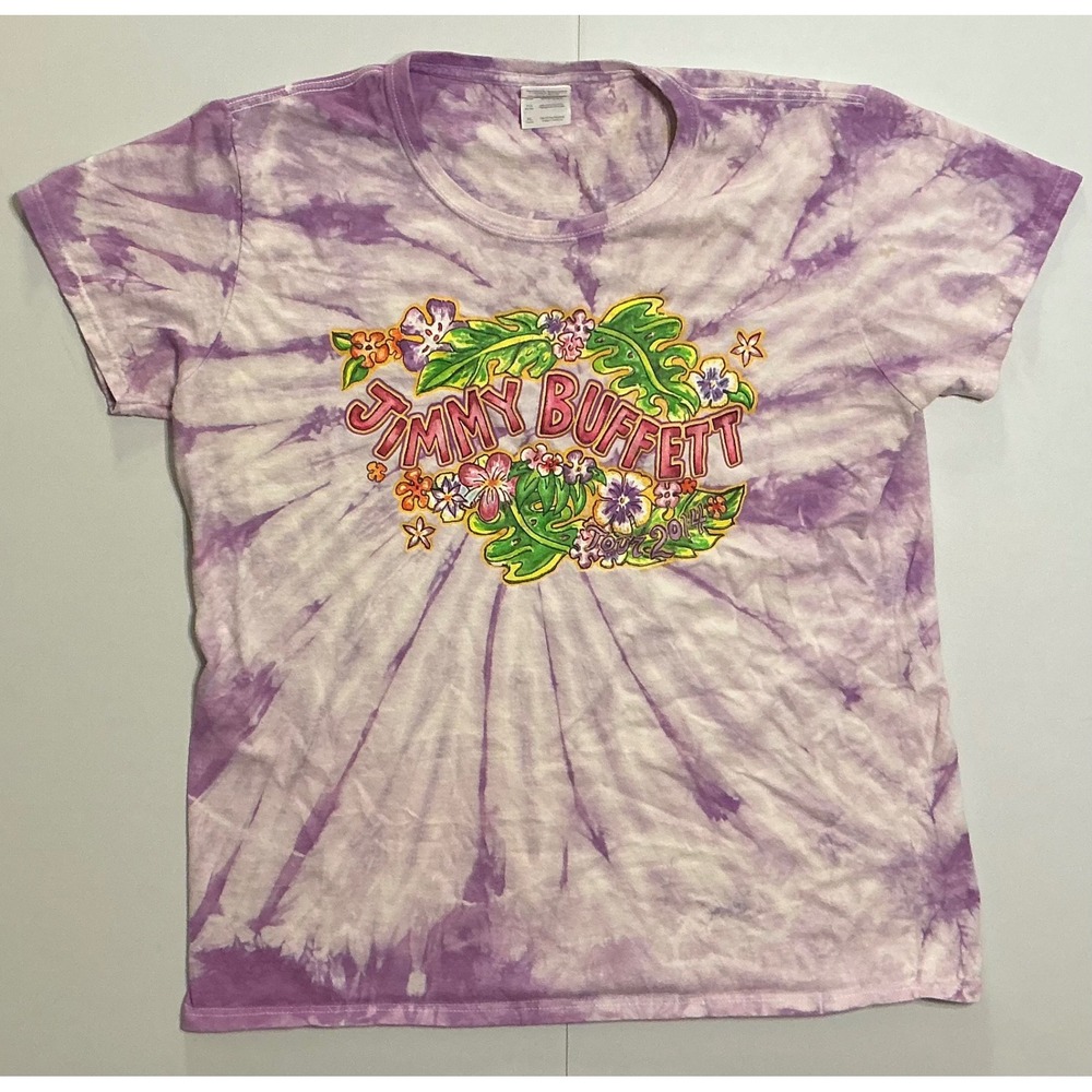 Jimmy Buffett 2014 This Ones For You Tour Tie Dye T-Shirt Purple‎ Womens XL